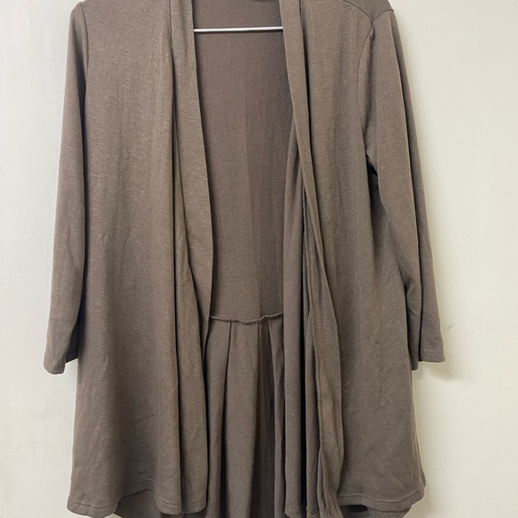 Style & Co Brown Open Front Cardigan - Picture 3 of 12